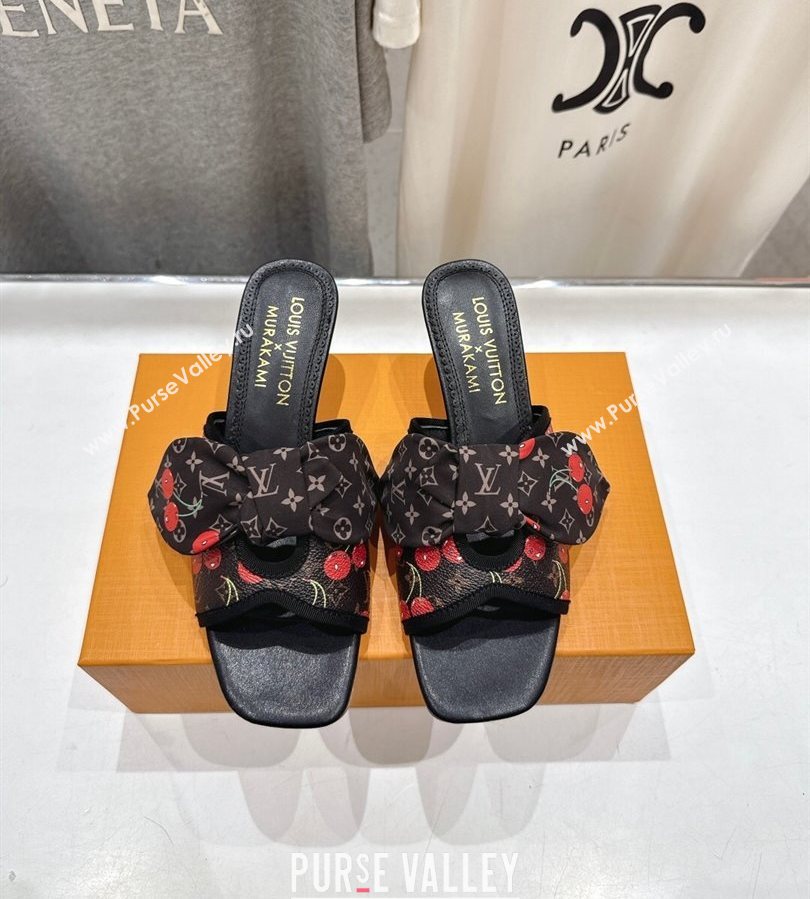 Louis Vuitton LV x TM Cherie Heel Slides Sandal 5.5cm in Brown Monogram Canvas with Bow 2025 (MD-250712058)