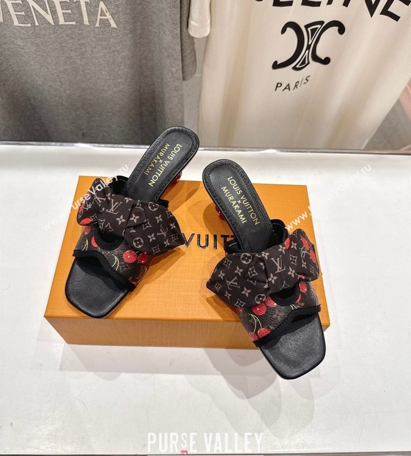 Louis Vuitton LV x TM Cherie Heel Slides Sandal 5.5cm in Brown Monogram Canvas with Bow 2025 (MD-250712058)