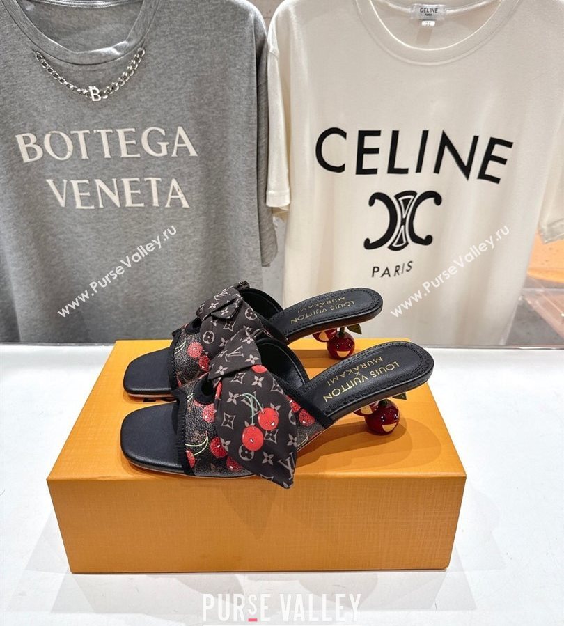 Louis Vuitton LV x TM Cherie Heel Slides Sandal 5.5cm in Brown Monogram Canvas with Bow 2025 (MD-250712058)