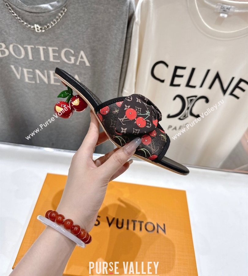 Louis Vuitton LV x TM Cherie Heel Slides Sandal 5.5cm in Brown Monogram Canvas with Bow 2025 (MD-250712058)