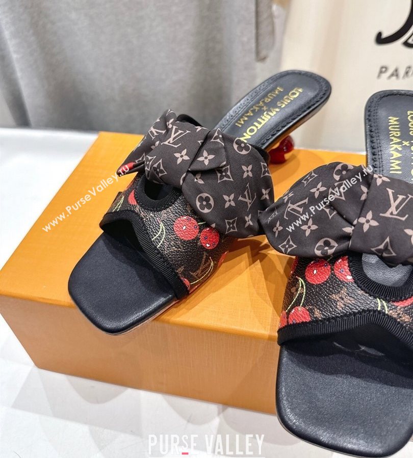 Louis Vuitton LV x TM Cherie Heel Slides Sandal 5.5cm in Brown Monogram Canvas with Bow 2025 (MD-250712058)