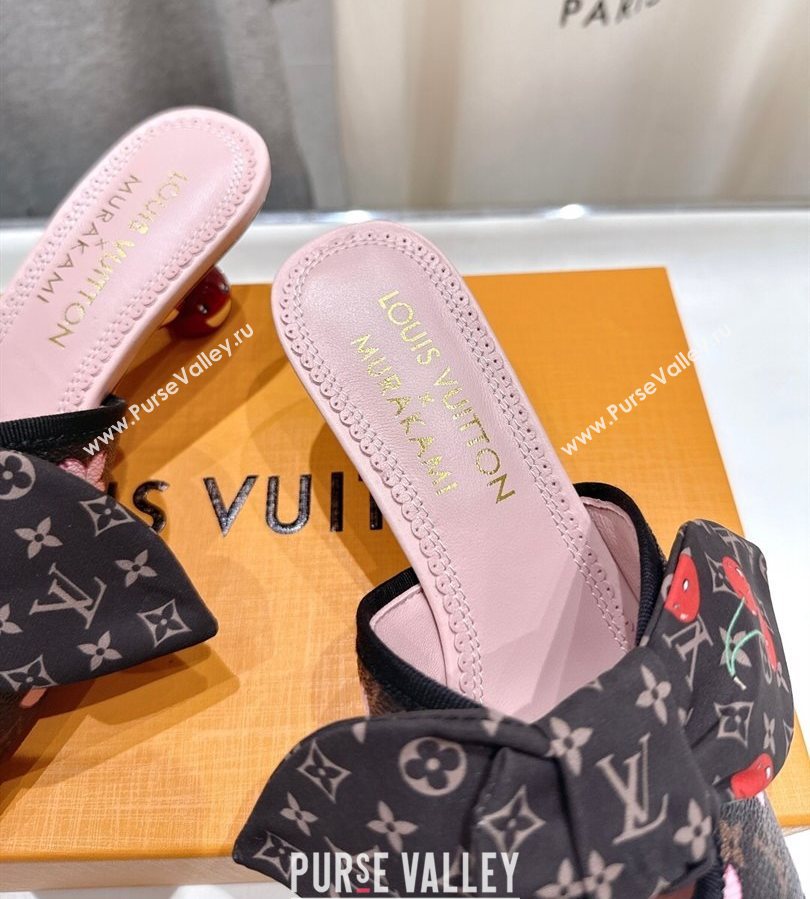 Louis Vuitton LV x TM Cherie Heel Slides Sandal 5.5cm in Blossom Monogram Canvas with Bow 2025 (MD-250712060)
