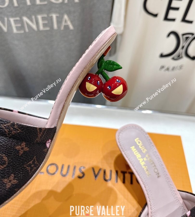 Louis Vuitton LV x TM Lily Heel Slides Sandal 5.5cm in Blossom Monogram Canvas with Bow 2025 (MD-250712069)