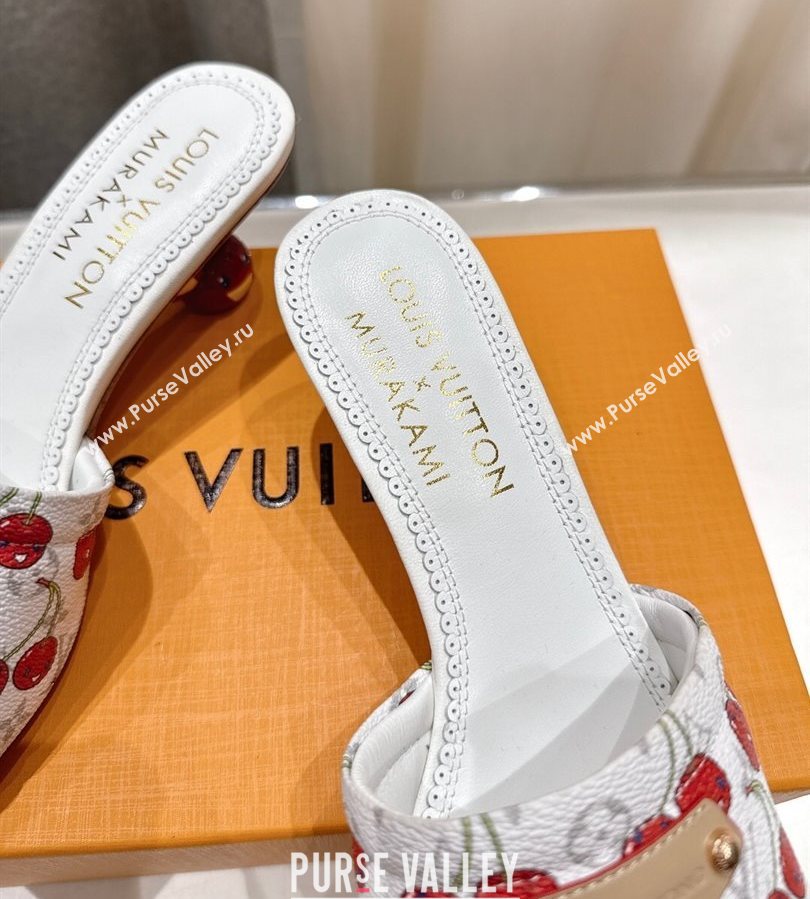 Louis Vuitton LV x TM Lily Heel Slides Sandal 5.5cm in Monogram Canvas with Bow White 2025 (MD-250712070)