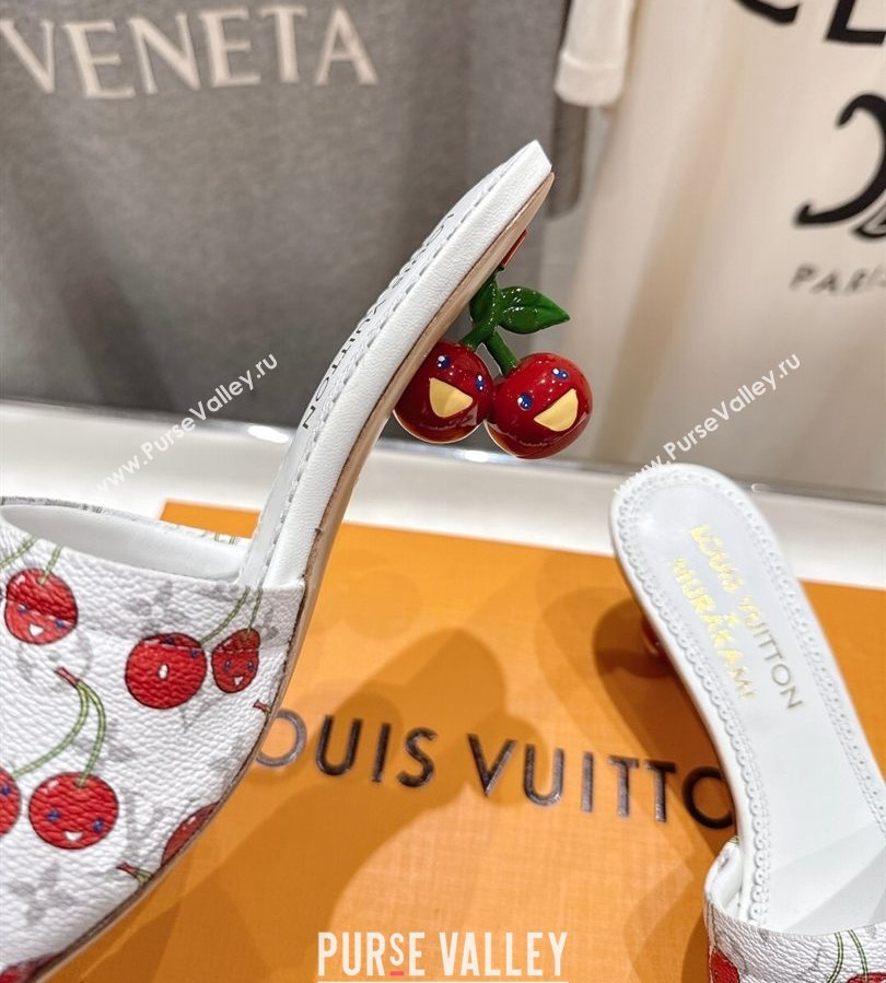 Louis Vuitton LV x TM Lily Heel Slides Sandal 5.5cm in Monogram Canvas with Bow White 2025 (MD-250712070)