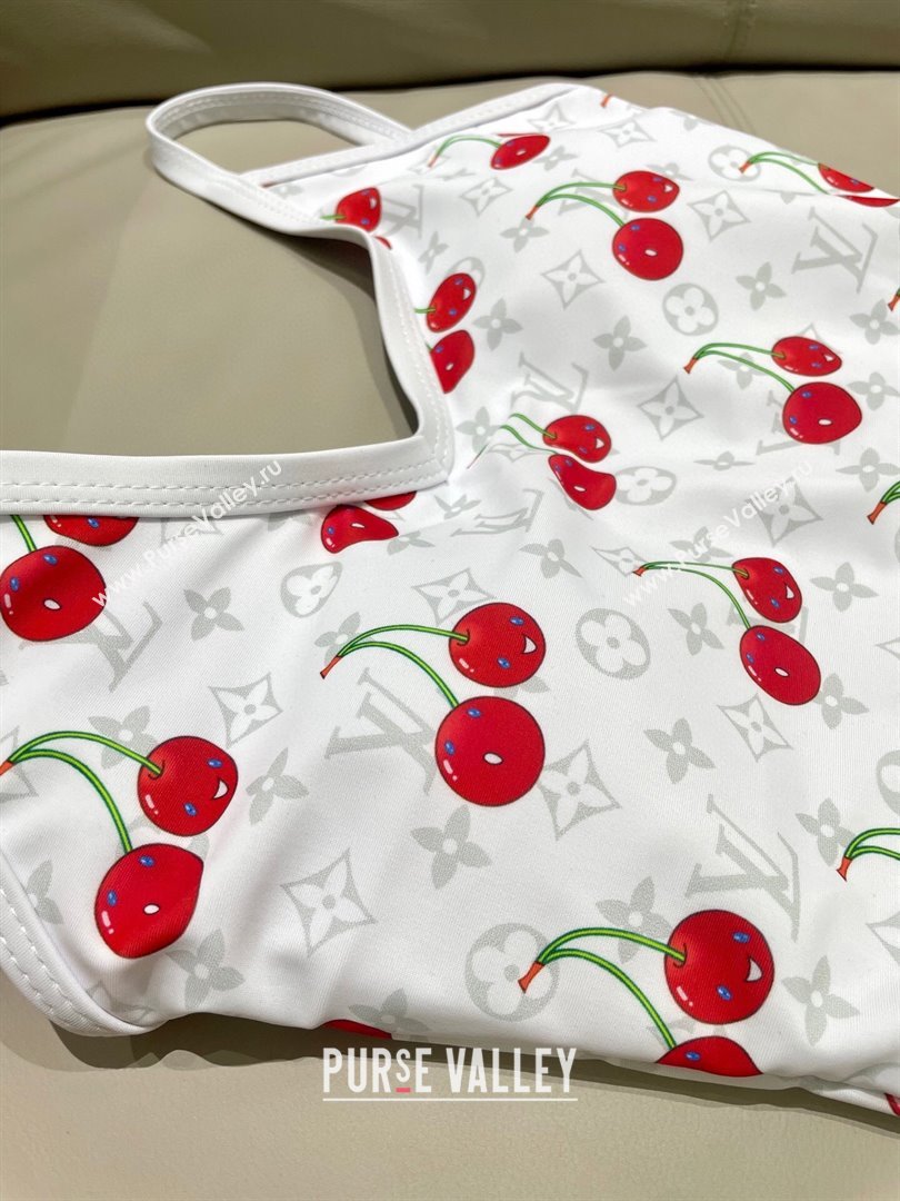 Louis Vuitton LV x TM Cerise Cherry Swimsuit White 2025 1AHIBU (SHI-250721131)