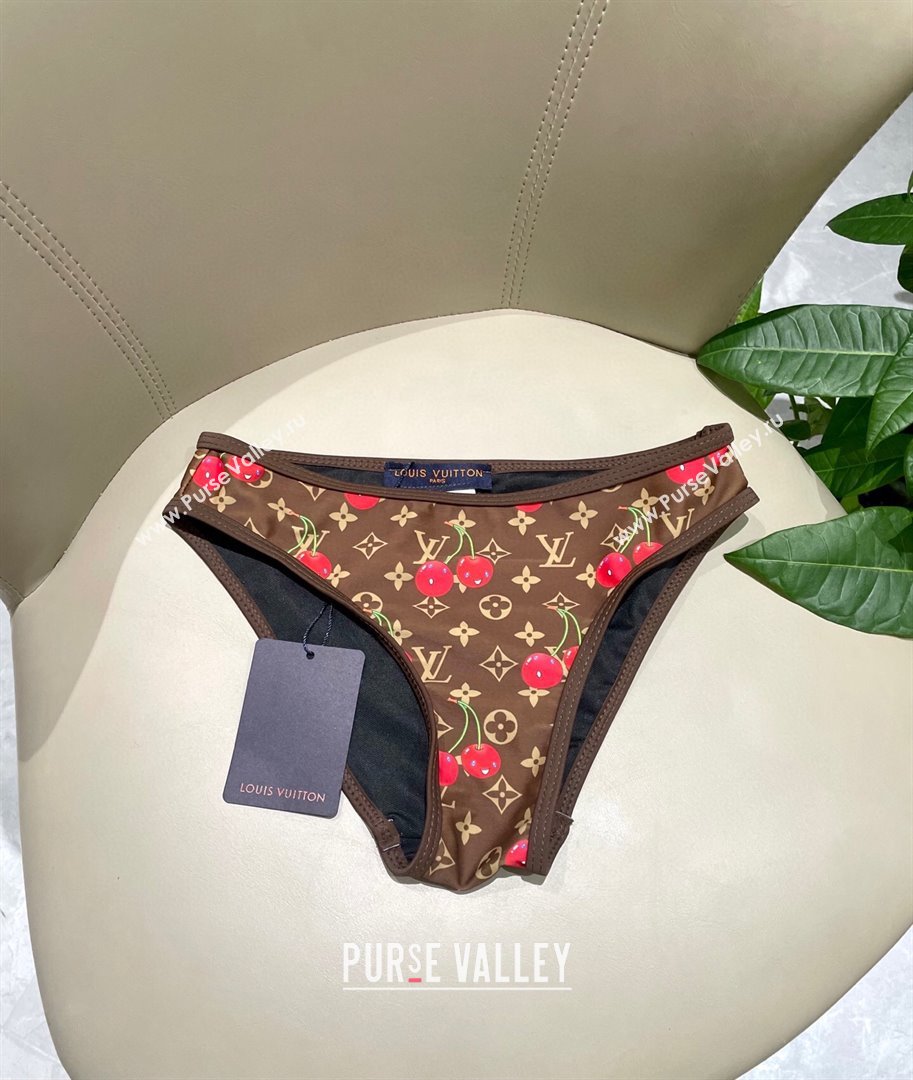 Louis Vuitton LV x TM Cerise Cherry Bikini Set Brown 2025 0721 (SHI-250721130)