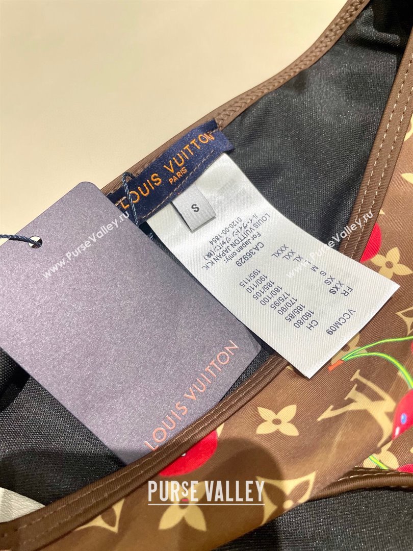 Louis Vuitton LV x TM Cerise Cherry Bikini Set Brown 2025 0721 (SHI-250721130)