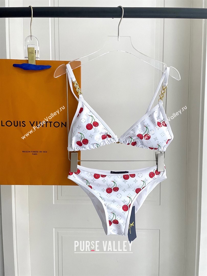 Louis Vuitton LV x TM Cerise Cherry Bikini Set White 2025 0721 (SHI-250721129)