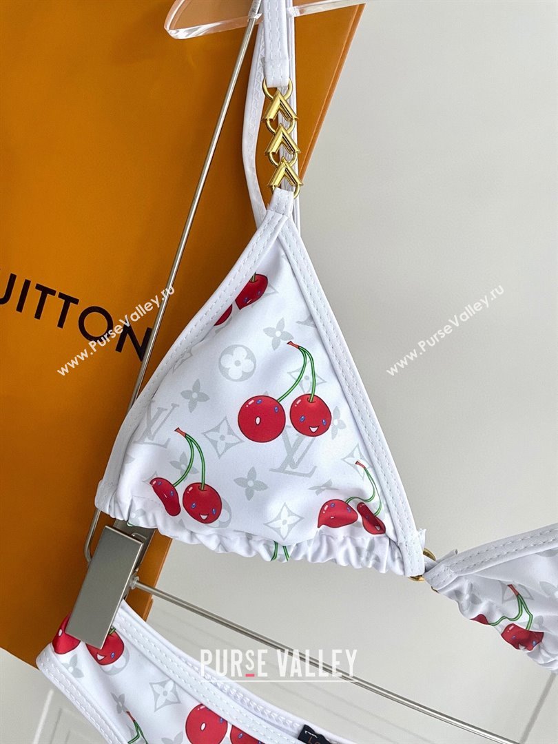 Louis Vuitton LV x TM Cerise Cherry Bikini Set White 2025 0721 (SHI-250721129)