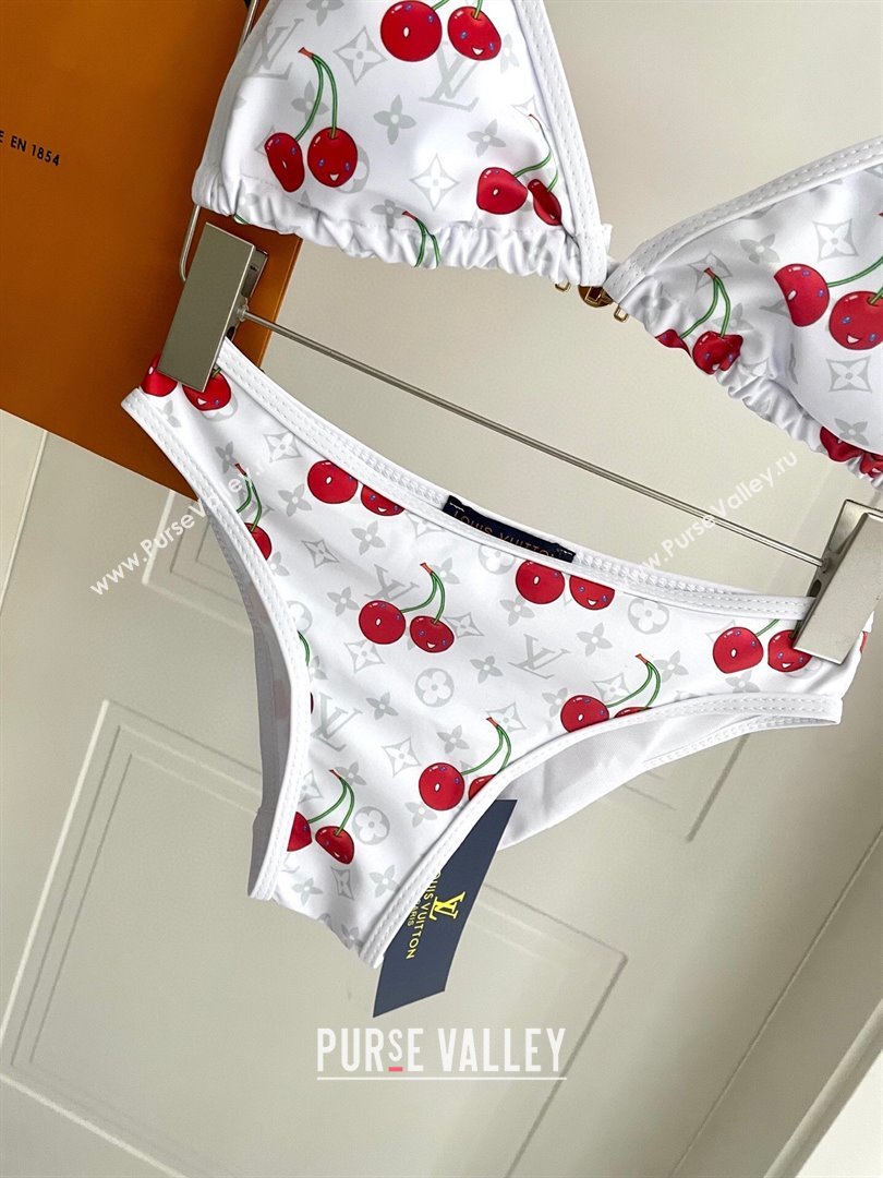 Louis Vuitton LV x TM Cerise Cherry Bikini Set White 2025 0721 (SHI-250721129)