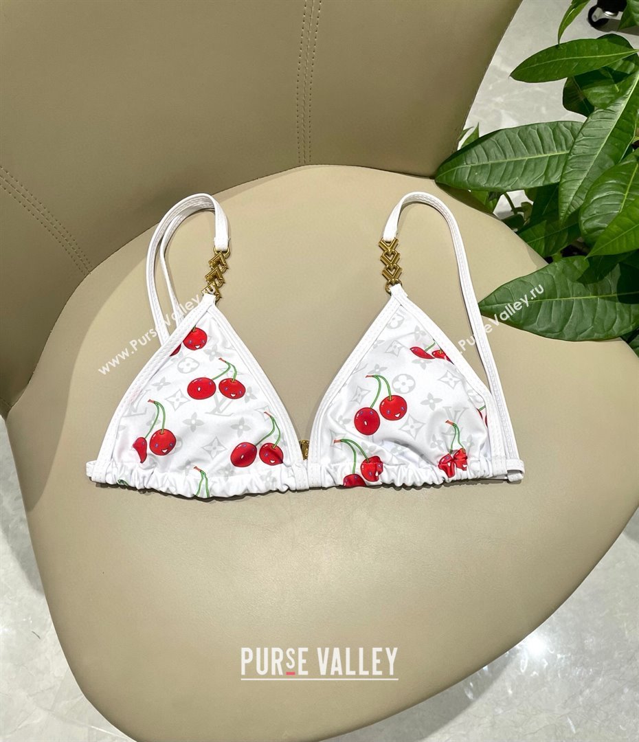 Louis Vuitton LV x TM Cerise Cherry Bikini Set White 2025 0721 (SHI-250721129)