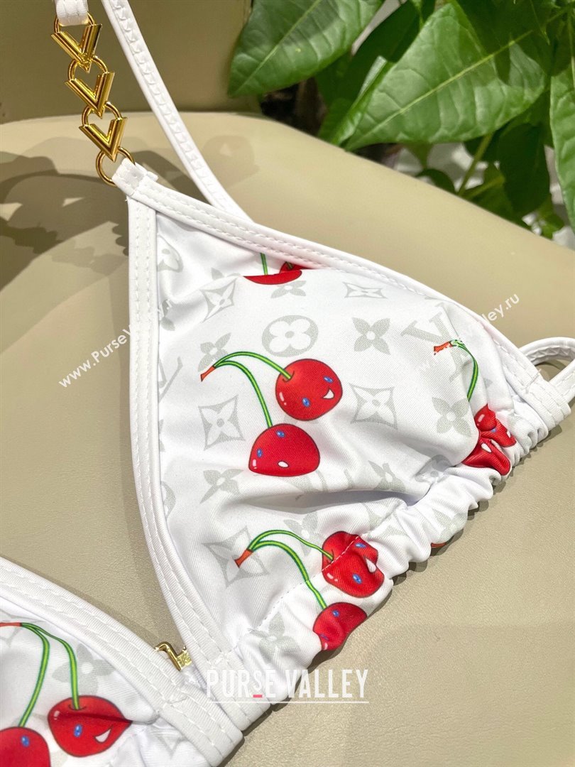 Louis Vuitton LV x TM Cerise Cherry Bikini Set White 2025 0721 (SHI-250721129)