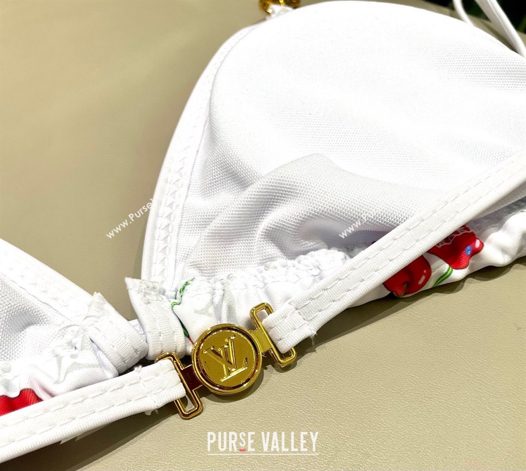 Louis Vuitton LV x TM Cerise Cherry Bikini Set White 2025 0721 (SHI-250721129)