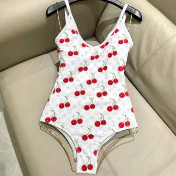Louis Vuitton LV x TM Cerise Cherry Swimsuit White 2025 1AHIBU (SHI-250721131)