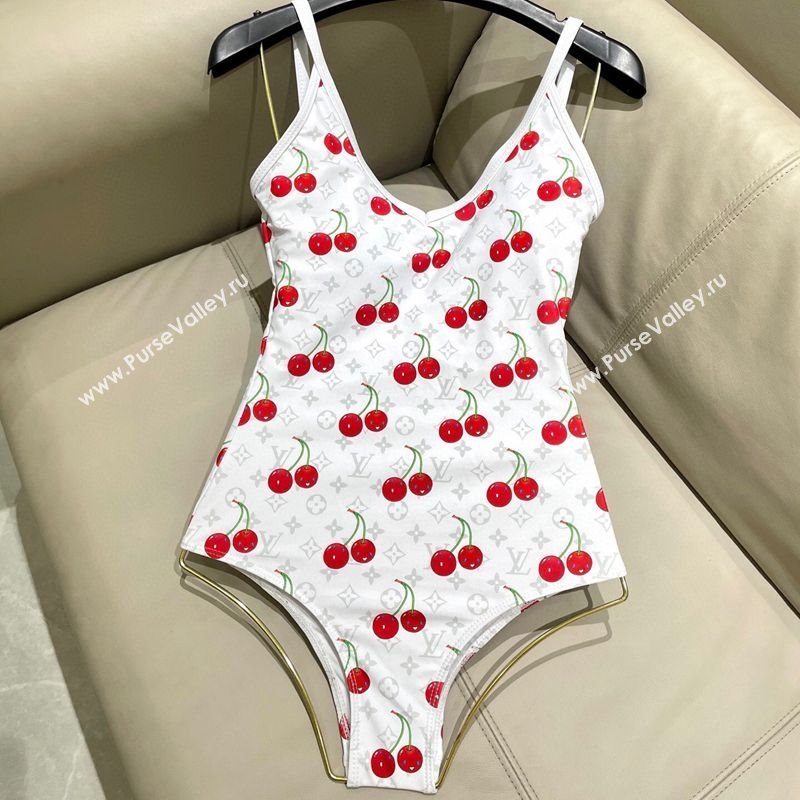 Louis Vuitton LV x TM Cerise Cherry Swimsuit White 2025 1AHIBU (SHI-250721131)