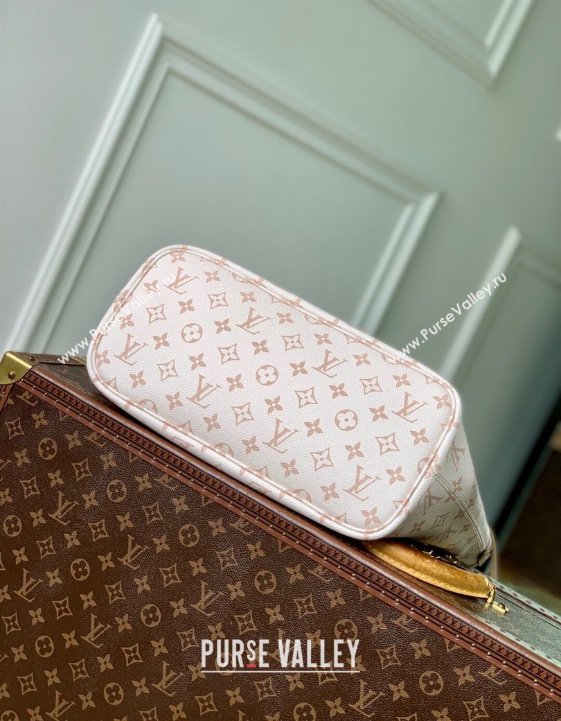 Louis Vuitton Neverfull Bandouliere Inside Out MM Tote bag Monogram Canvas/Leather White/Beige 2025 25665 (KI-2508110039)