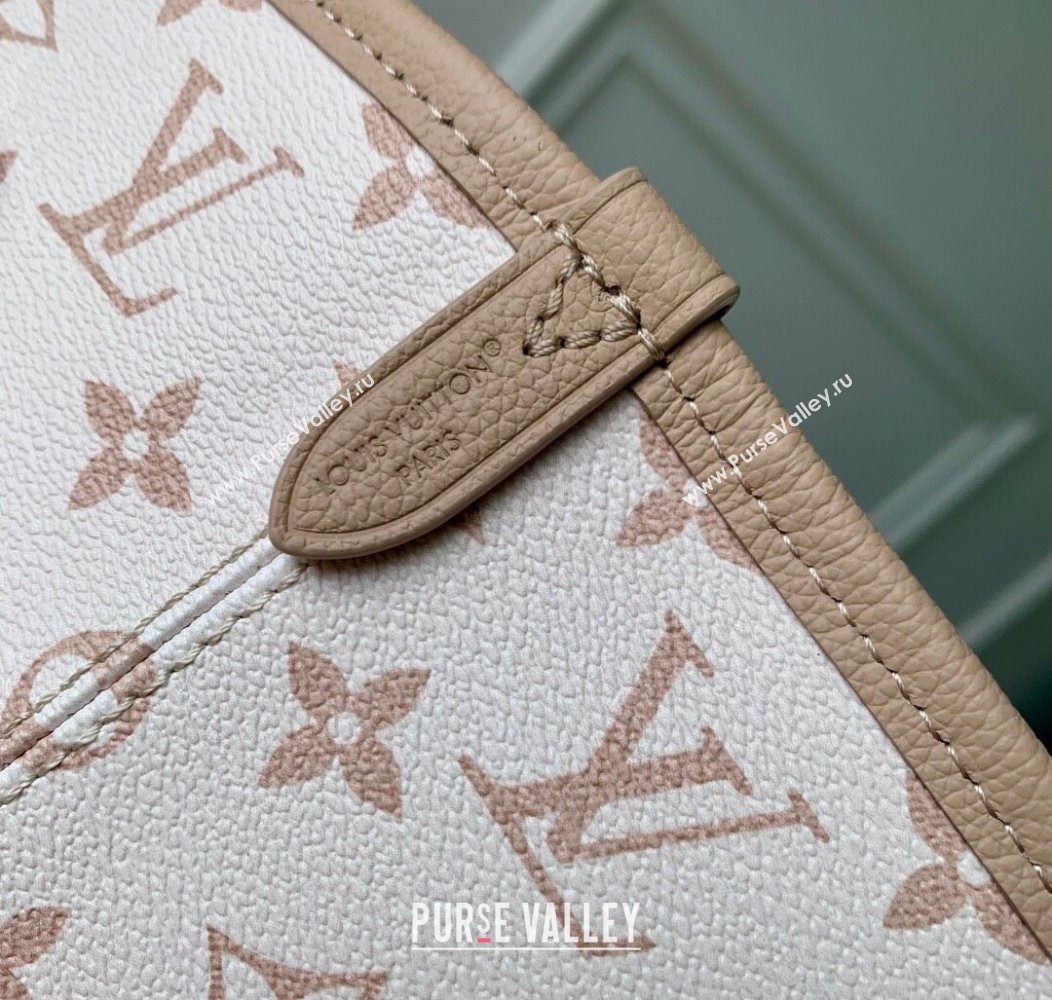 Louis Vuitton Neverfull Bandouliere Inside Out MM Tote bag Monogram Canvas/Leather White/Beige 2025 25665 (KI-2508110039)