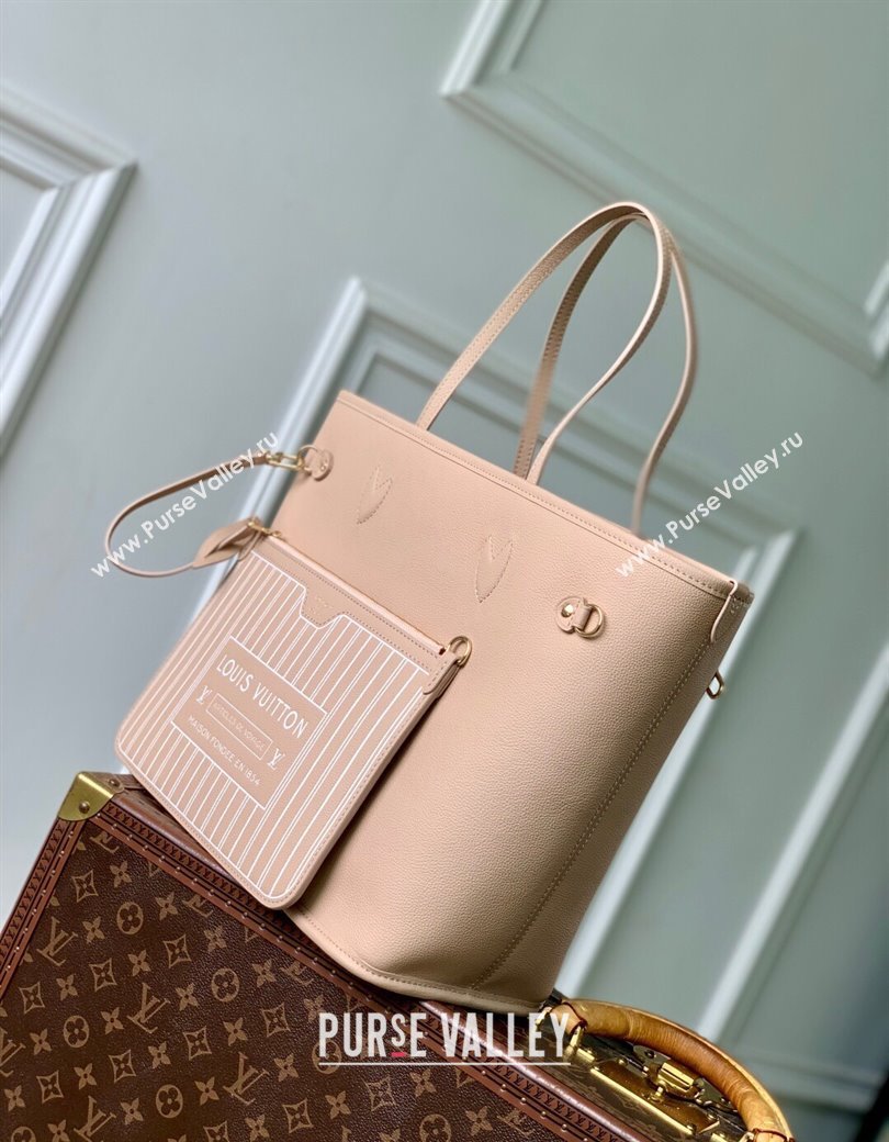 Louis Vuitton Neverfull Bandouliere Inside Out MM Tote bag Monogram Canvas/Leather White/Beige 2025 25665 (KI-2508110039)