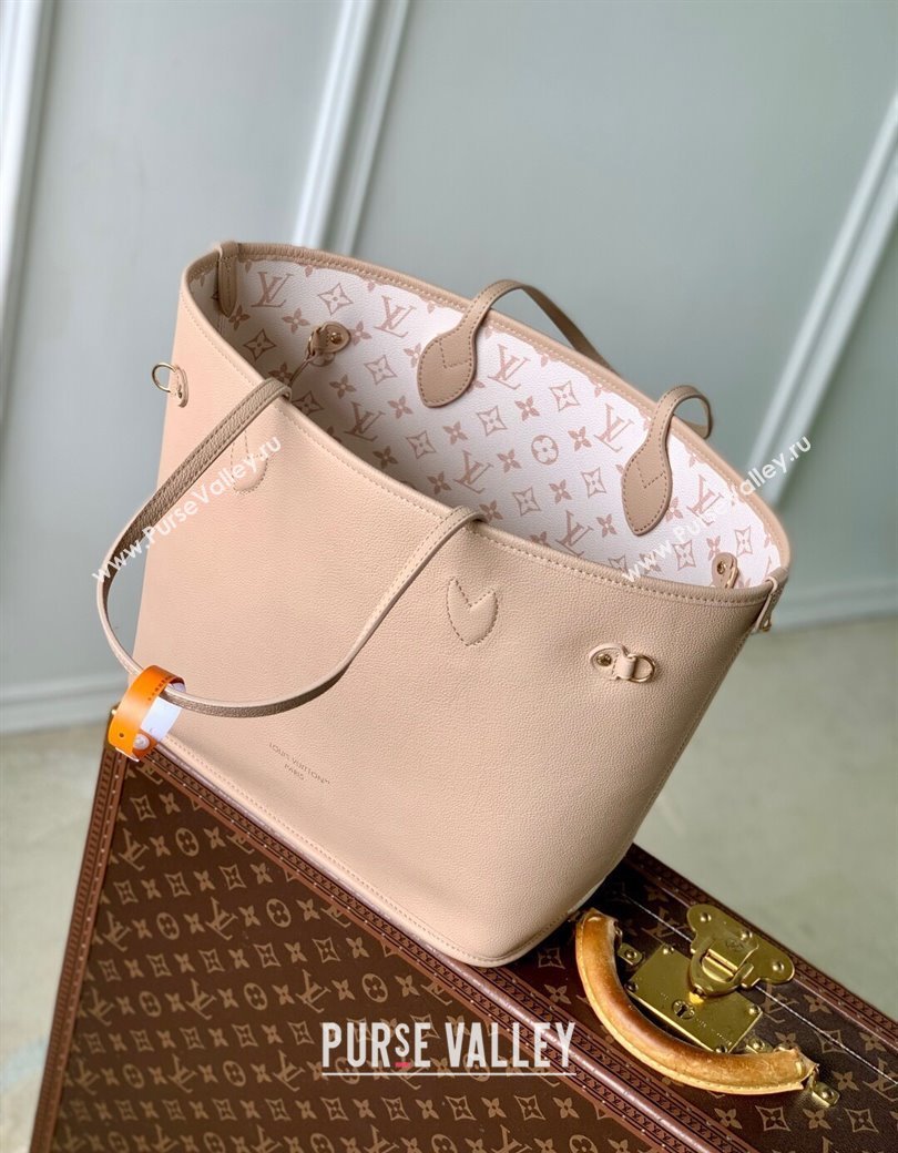 Louis Vuitton Neverfull Bandouliere Inside Out MM Tote bag Monogram Canvas/Leather White/Beige 2025 25665 (KI-2508110039)