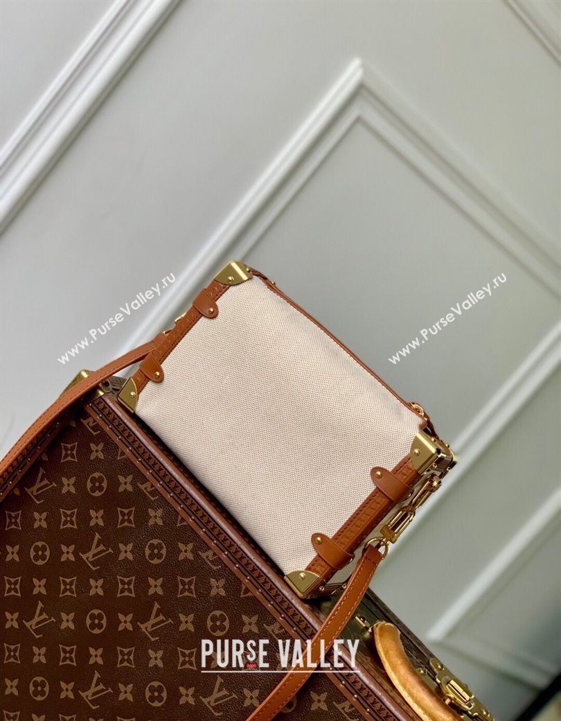 Louis Vuitton Side Trunk MM Bag in Cotton Canvas and Leather M14411 Beige/Brown 2025 (KI-2508110030)
