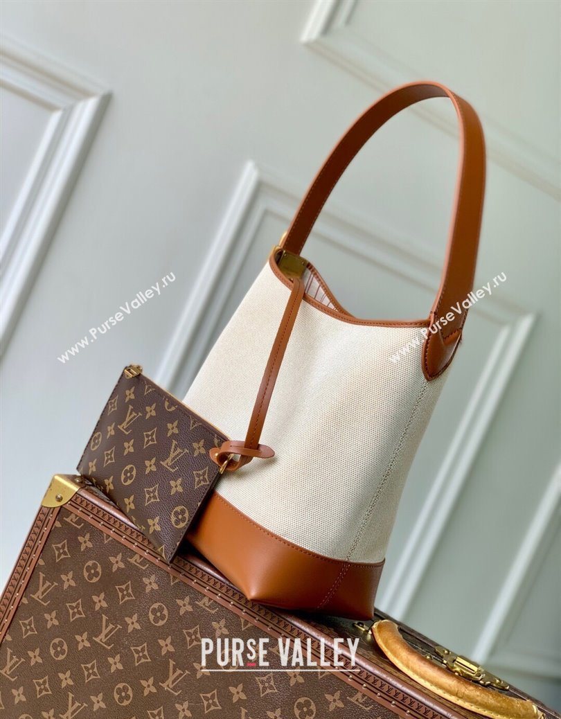 Louis Vuitton Low Key Hobo PM Hobo Bag in Cotton Canvas and Leather M25468 Beige/Brown 2025 (KI-2508110031)