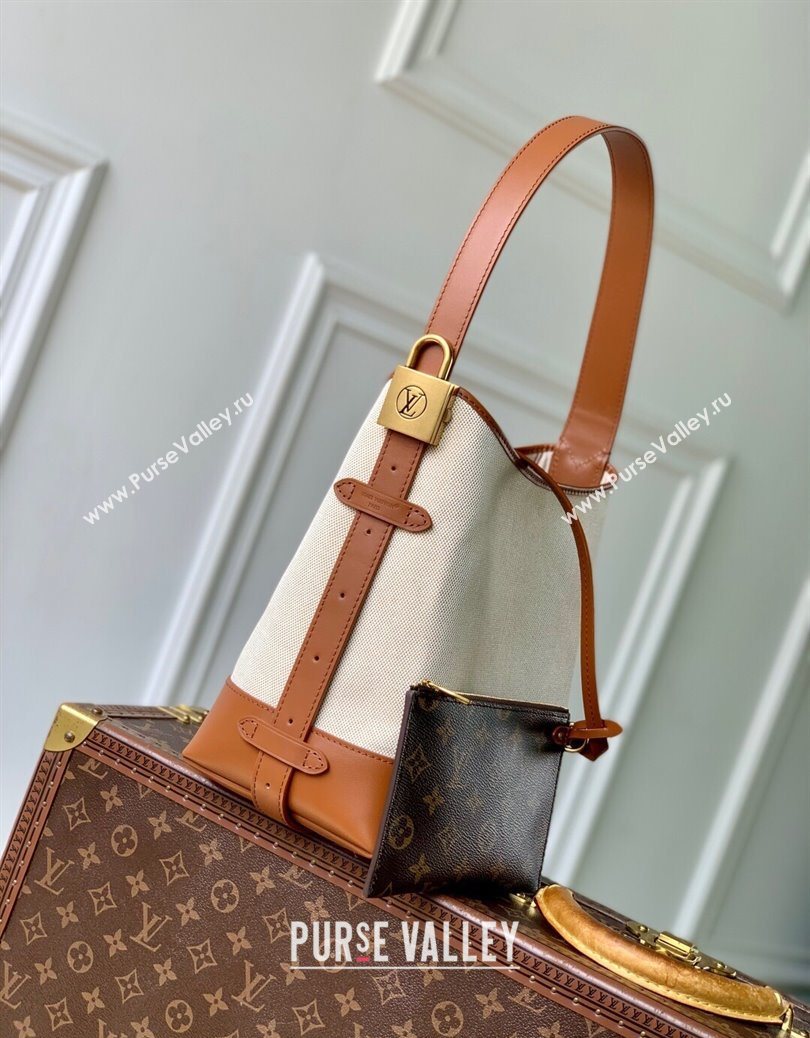 Louis Vuitton Low Key Hobo PM Hobo Bag in Cotton Canvas and Leather M25468 Beige/Brown 2025 (KI-2508110031)