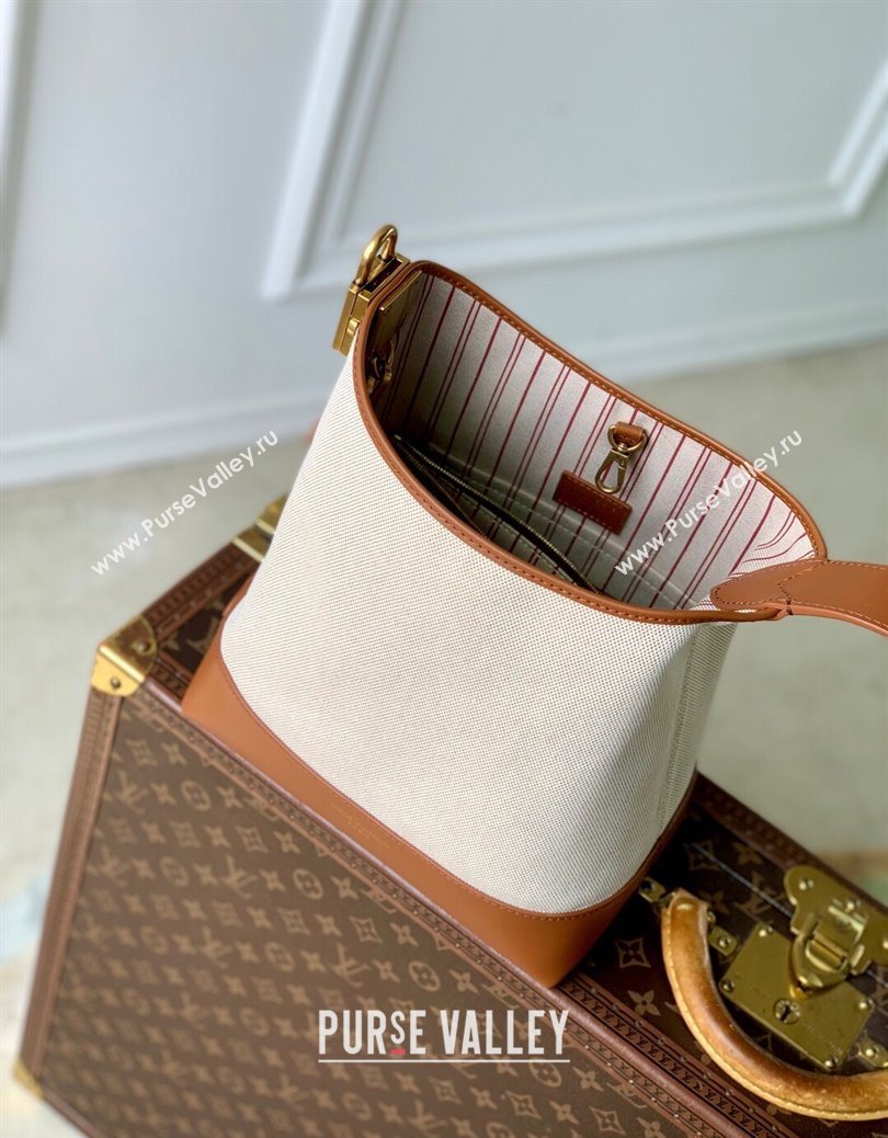 Louis Vuitton Low Key Hobo PM Hobo Bag in Cotton Canvas and Leather M25468 Beige/Brown 2025 (KI-2508110031)