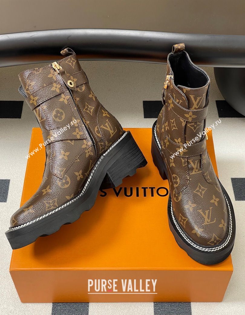 Louis Vuitton LV Beaubourg Ankle Boots 4cm in Monogram Canvas 2025 1ACH3A (MD-250829126)
