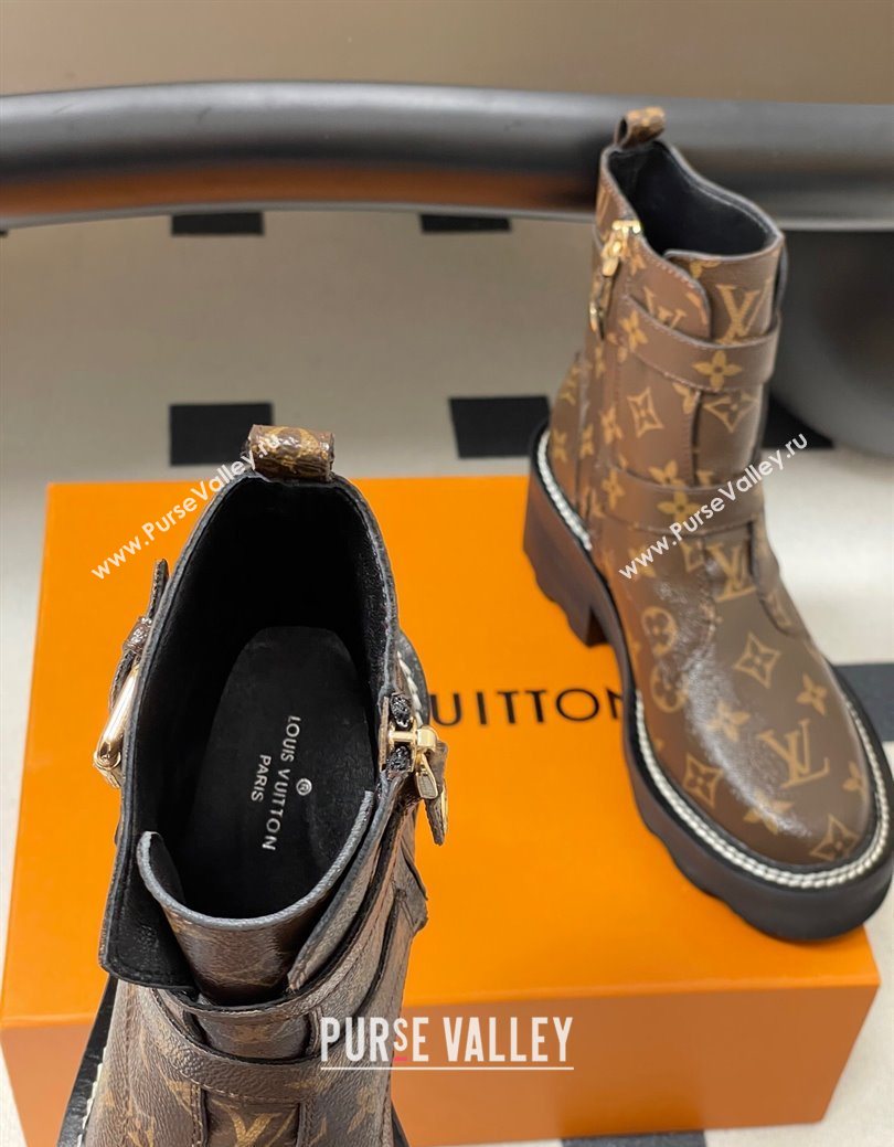 Louis Vuitton LV Beaubourg Ankle Boots 4cm in Monogram Canvas 2025 1ACH3A (MD-250829126)