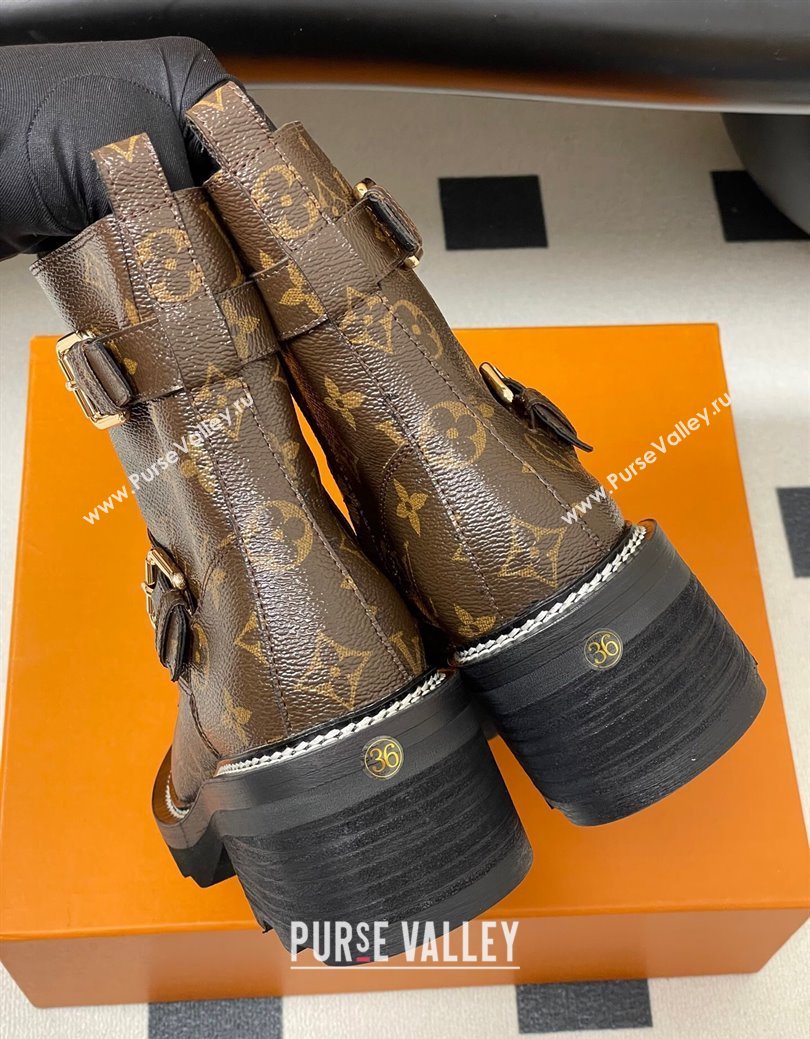 Louis Vuitton LV Beaubourg Ankle Boots 4cm in Monogram Canvas 2025 1ACH3A (MD-250829126)