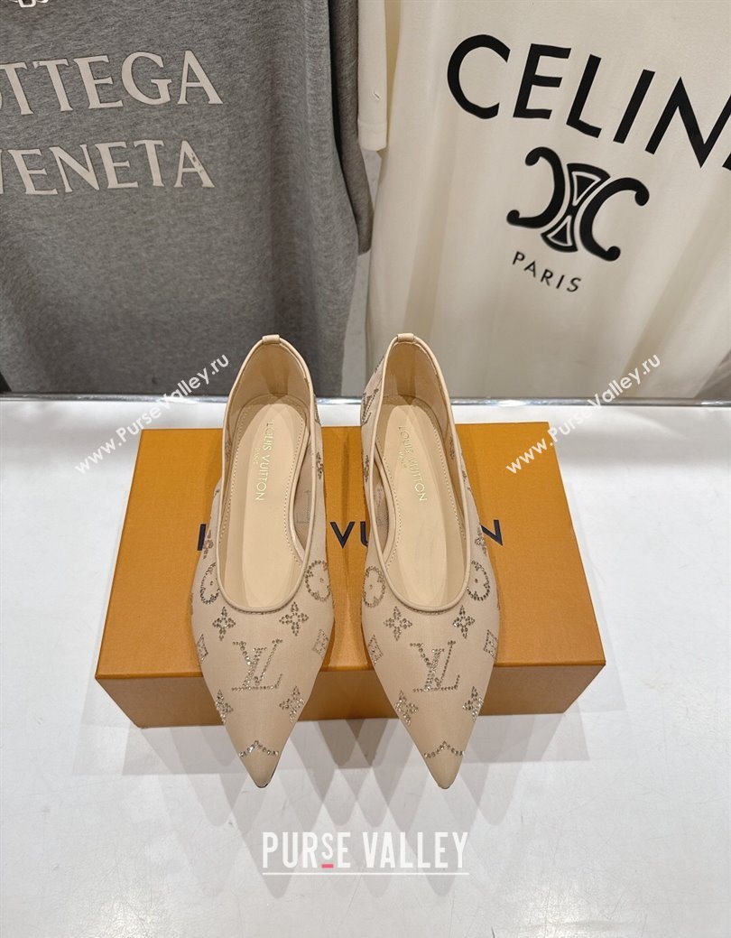 Louis Vuitton Gala Flat Ballerinas Flat in Mesh and Strass Nude 2025 1AIFUI (MD-250829118)