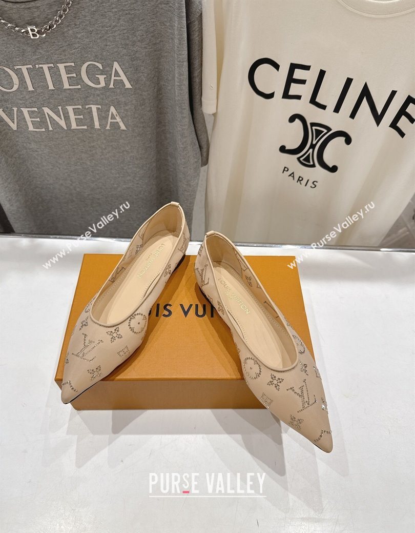 Louis Vuitton Gala Flat Ballerinas Flat in Mesh and Strass Nude 2025 1AIFUI (MD-250829118)