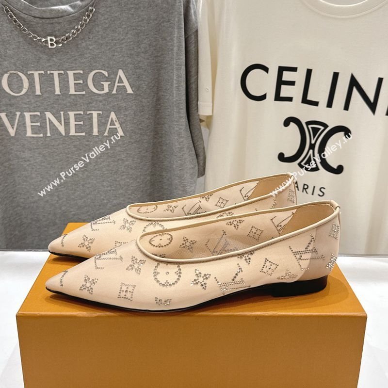 Louis Vuitton Gala Flat Ballerinas Flat in Mesh and Strass Nude 2025 1AIFUI (MD-250829118)