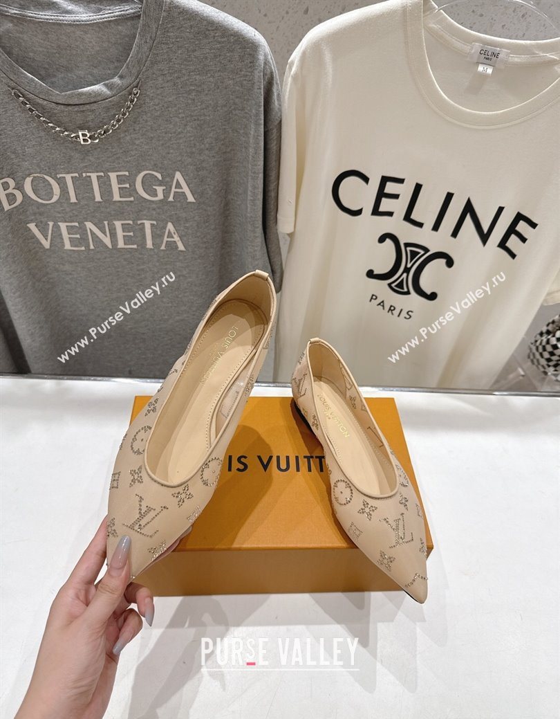 Louis Vuitton Gala Flat Ballerinas Flat in Mesh and Strass Nude 2025 1AIFUI (MD-250829118)