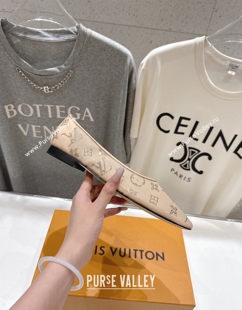 Louis Vuitton Gala Flat Ballerinas Flat in Mesh and Strass Nude 2025 1AIFUI (MD-250829118)