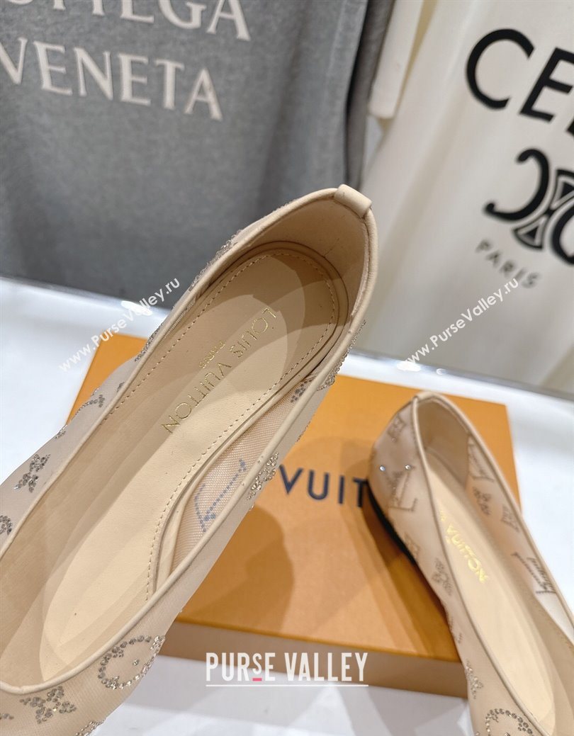 Louis Vuitton Gala Flat Ballerinas Flat in Mesh and Strass Nude 2025 1AIFUI (MD-250829118)