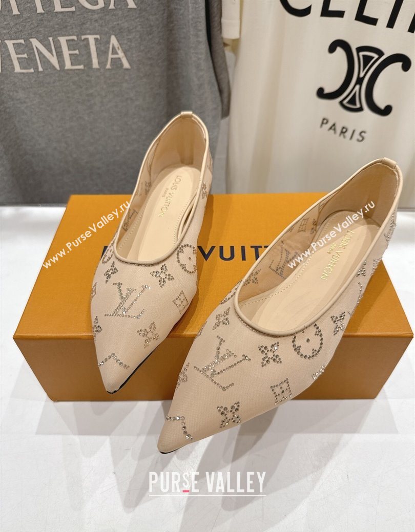 Louis Vuitton Gala Flat Ballerinas Flat in Mesh and Strass Nude 2025 1AIFUI (MD-250829118)