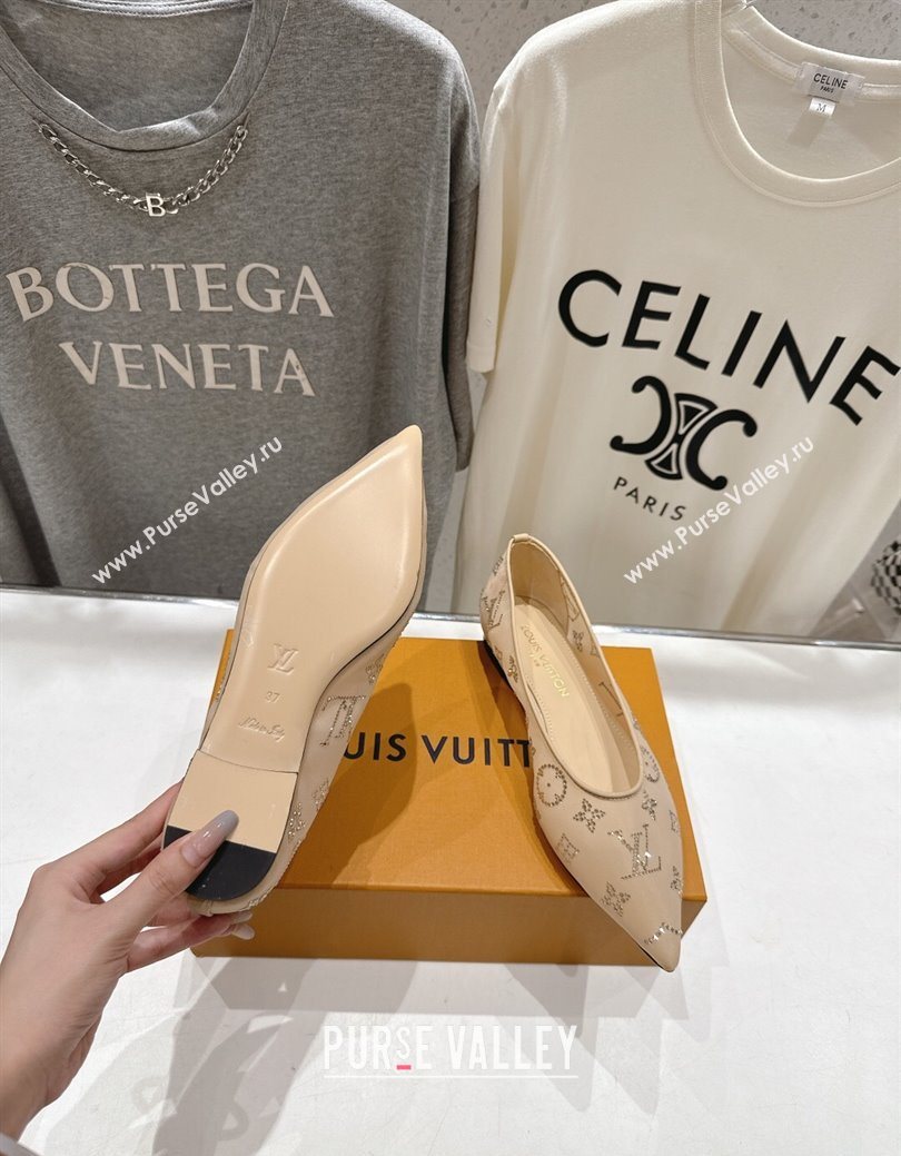 Louis Vuitton Gala Flat Ballerinas Flat in Mesh and Strass Nude 2025 1AIFUI (MD-250829118)