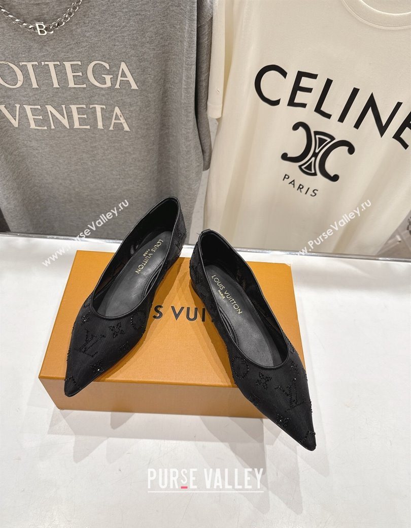 Louis Vuitton Gala Flat Ballerinas Flat in Mesh and Strass Black 2025 1AIFUI (MD-250829119)