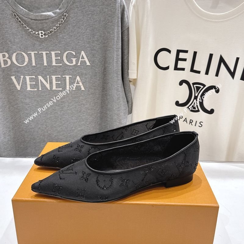 Louis Vuitton Gala Flat Ballerinas Flat in Mesh and Strass Black 2025 1AIFUI (MD-250829119)