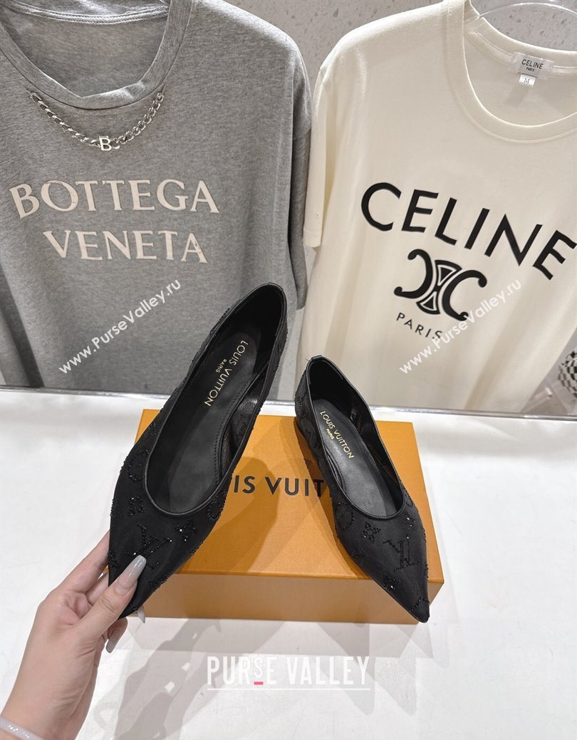 Louis Vuitton Gala Flat Ballerinas Flat in Mesh and Strass Black 2025 1AIFUI (MD-250829119)