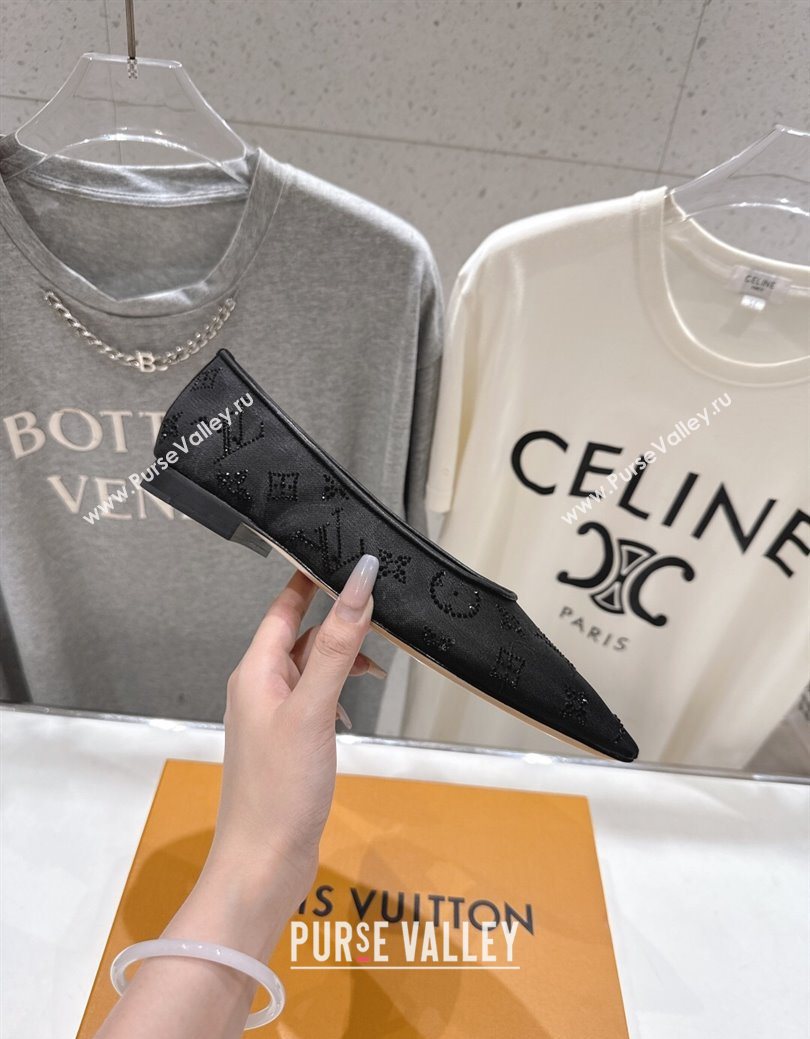 Louis Vuitton Gala Flat Ballerinas Flat in Mesh and Strass Black 2025 1AIFUI (MD-250829119)