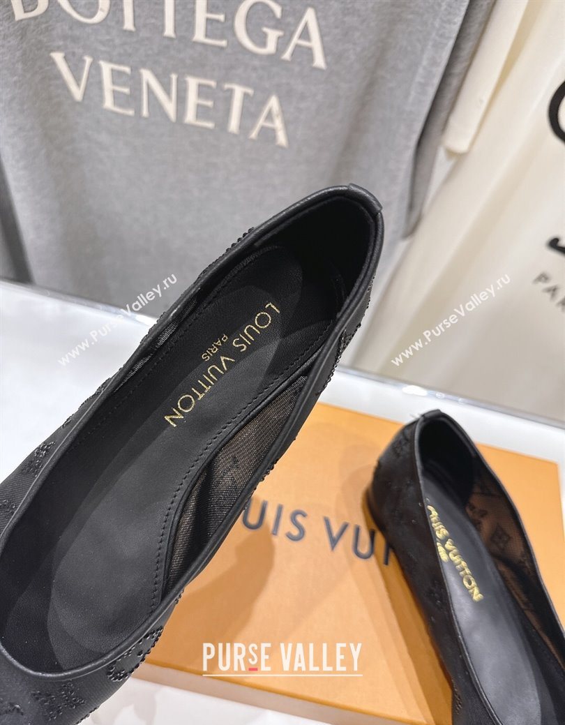 Louis Vuitton Gala Flat Ballerinas Flat in Mesh and Strass Black 2025 1AIFUI (MD-250829119)
