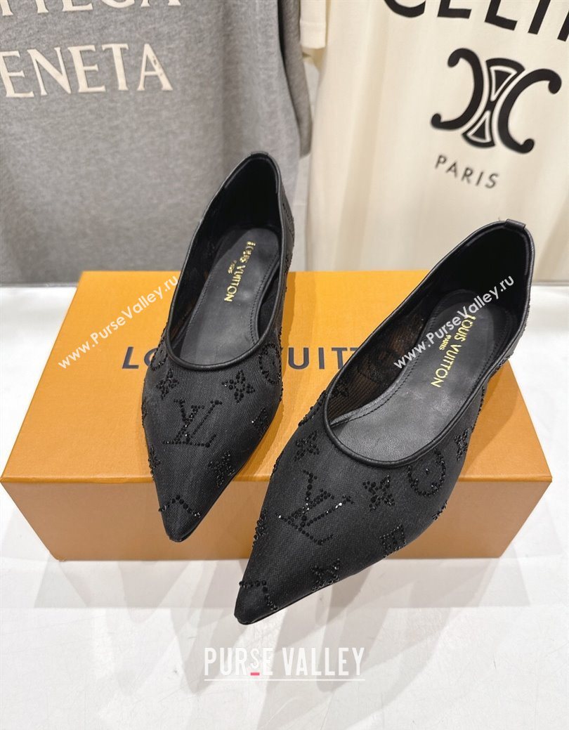 Louis Vuitton Gala Flat Ballerinas Flat in Mesh and Strass Black 2025 1AIFUI (MD-250829119)
