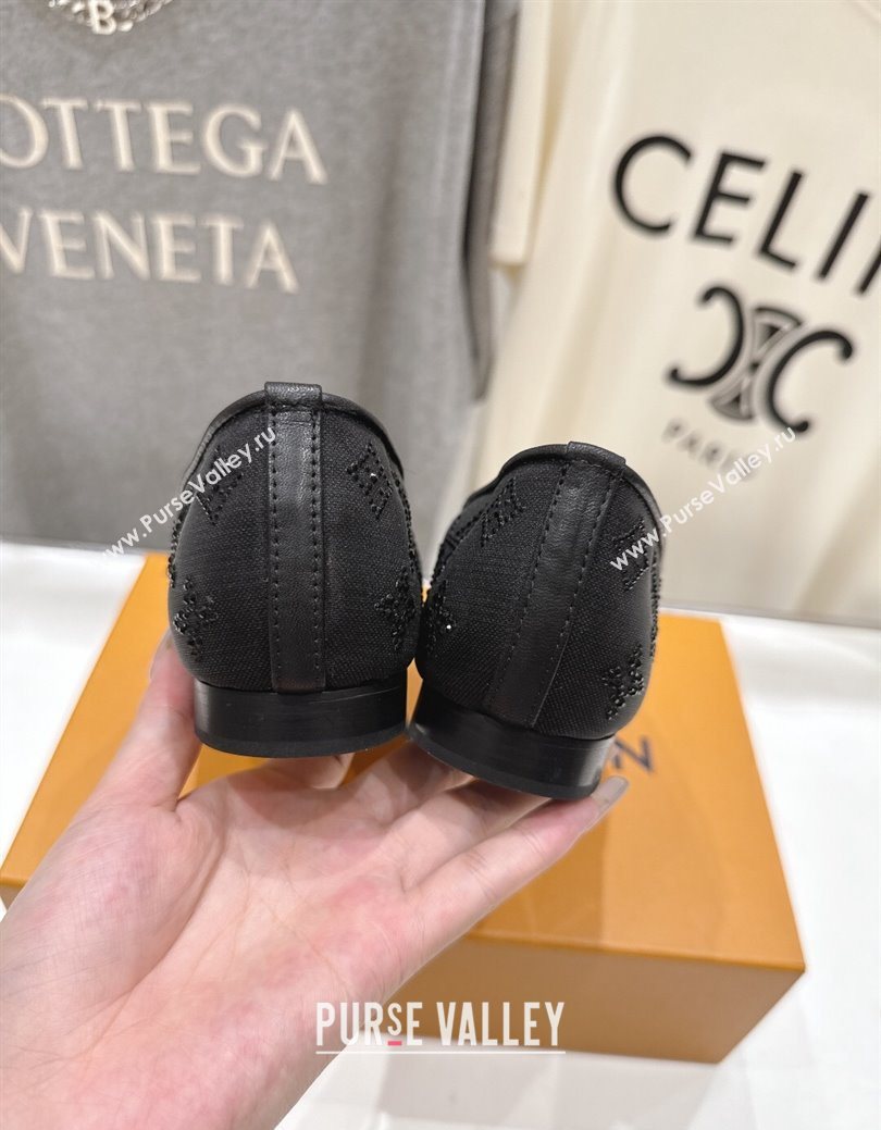 Louis Vuitton Gala Flat Ballerinas Flat in Mesh and Strass Black 2025 1AIFUI (MD-250829119)