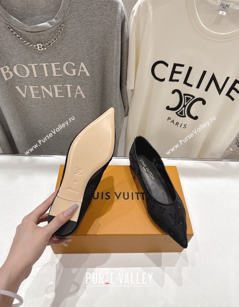 Louis Vuitton Gala Flat Ballerinas Flat in Mesh and Strass Black 2025 1AIFUI (MD-250829119)