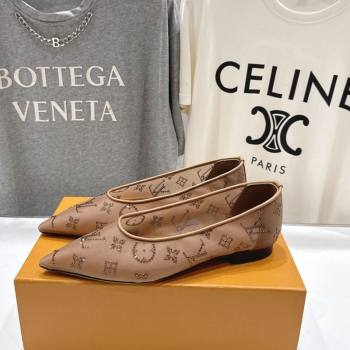Louis Vuitton Gala Flat Ballerinas Flat in Mesh and Strass Brown 2025 1AIFUI (MD-250829120)