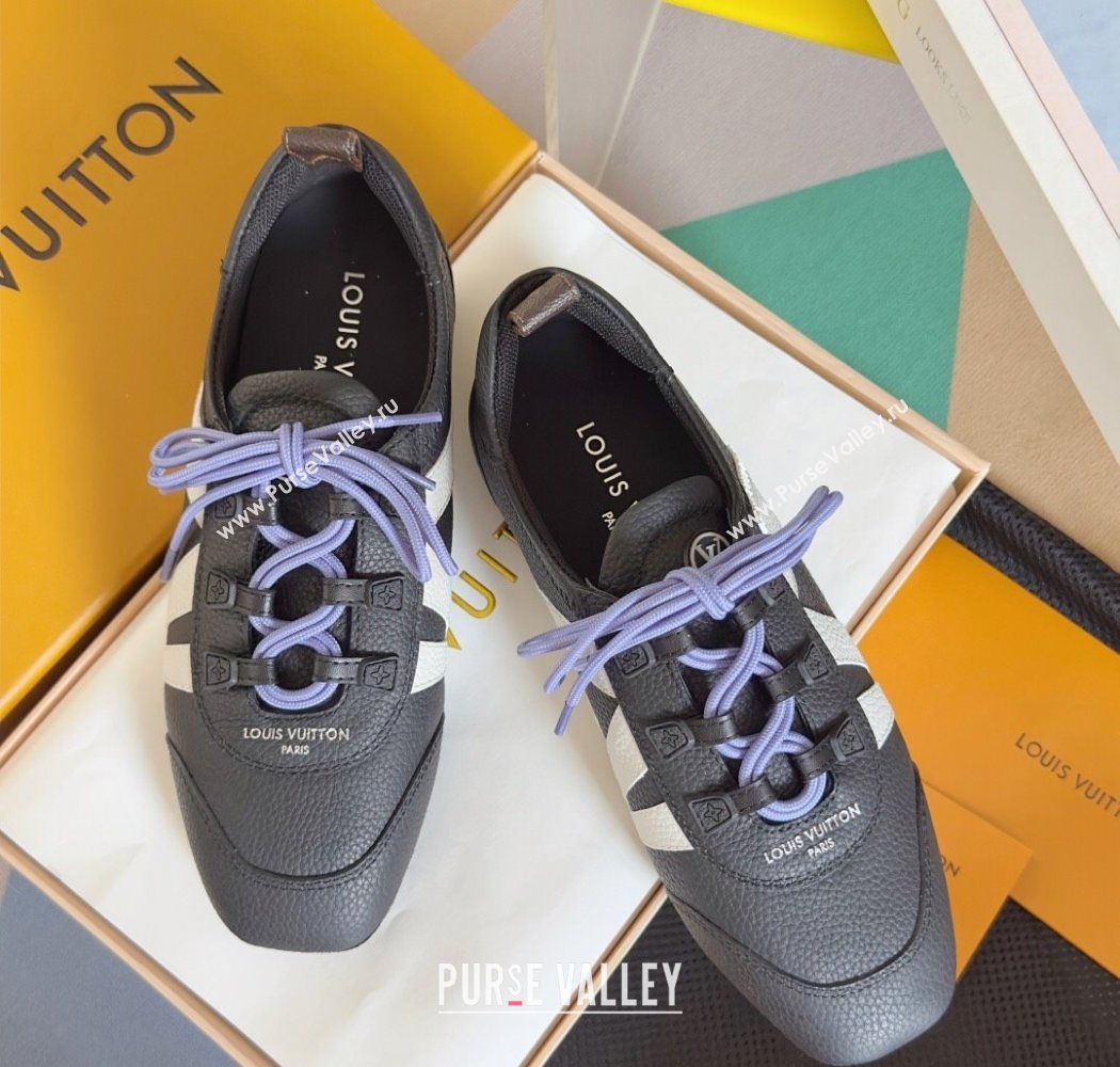 Louis Vuitton LV Sneakerina Sneakers Ballerina in Grained Leather Dark Blue 2025 1AHOJD (MD-250829075)