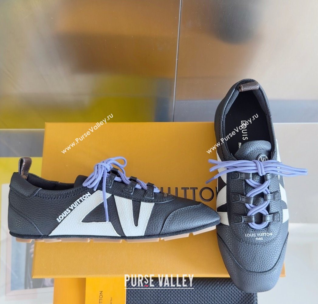 Louis Vuitton LV Sneakerina Sneakers Ballerina in Grained Leather Dark Blue 2025 1AHOJD (MD-250829075)